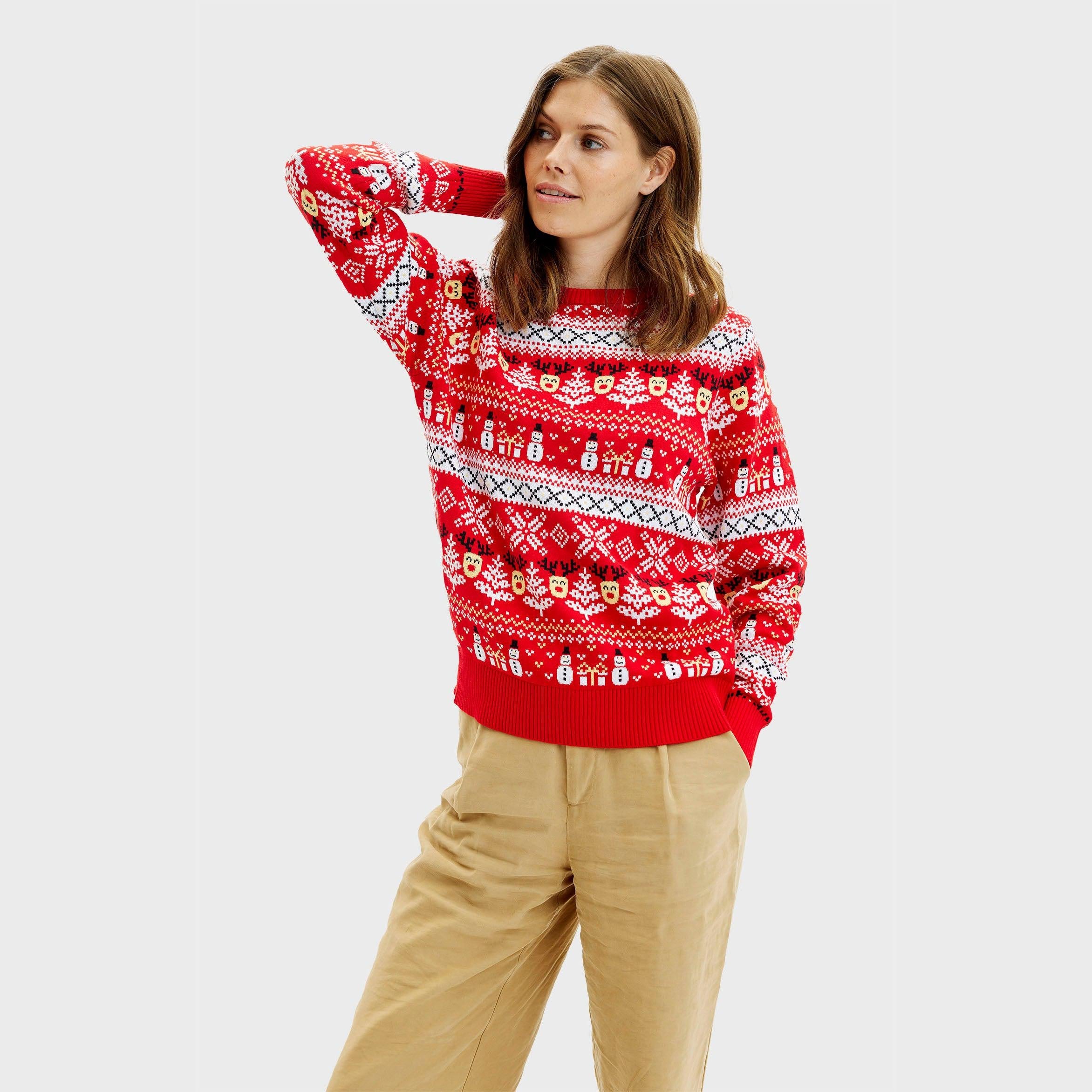 The Reinstyle Christmas Sweater Red – Women